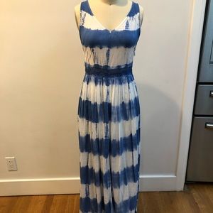 Anthropology Blue and White Maxi Dress